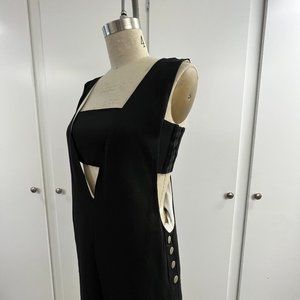 NWT Black/White Crepe Cropped Wide Leg Jumpsuit - Small